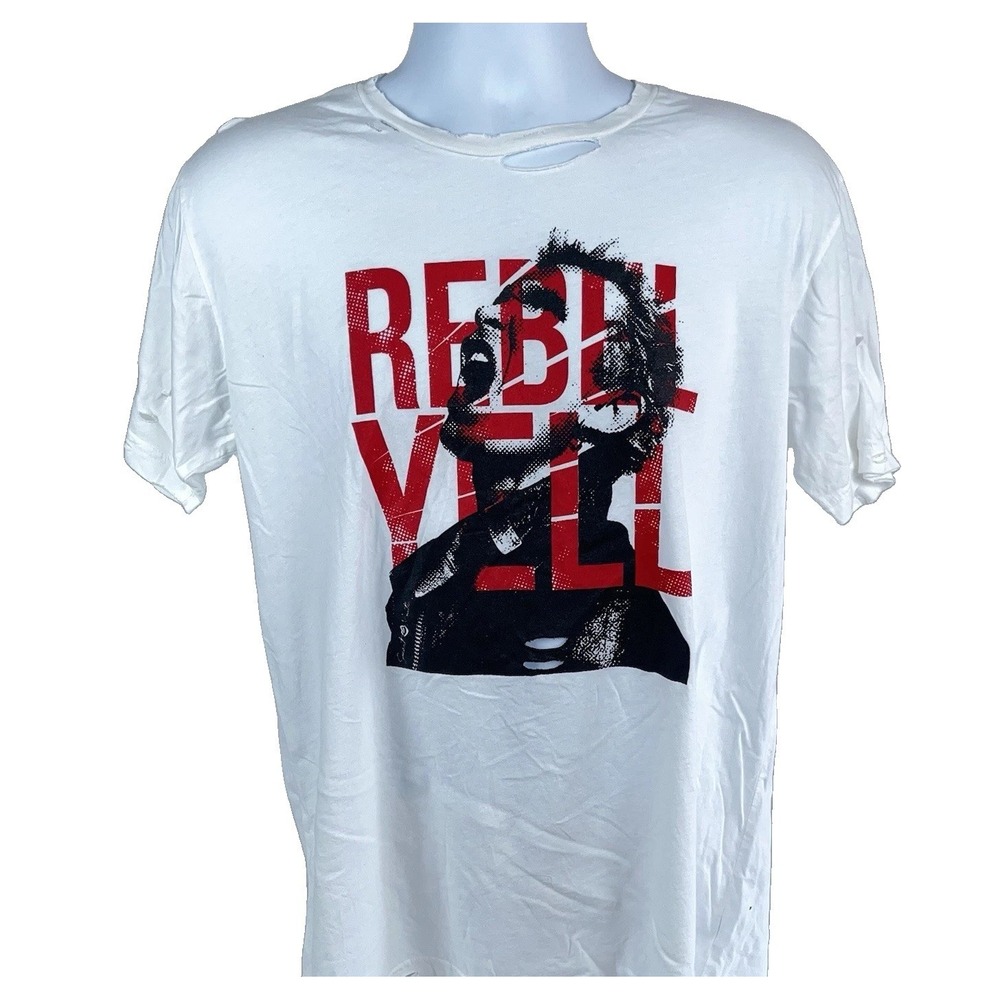Billy Idol Rebel Yell Factory Distressed Women's T-Shirt Size Large